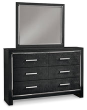 Load image into Gallery viewer, Kaydell Queen Upholstered Panel Bed with Mirrored Dresser, Chest and 2 Nightstands
