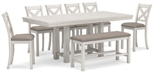 Load image into Gallery viewer, Robbinsdale Counter Height Dining Table and 6 Barstools and Bench
