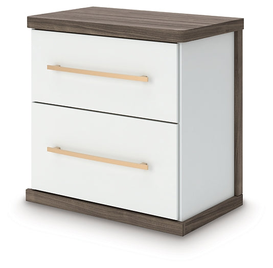 Kendanport Two Drawer Night Stand