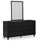 Danziar Queen Panel Headboard with Mirrored Dresser and Nightstand