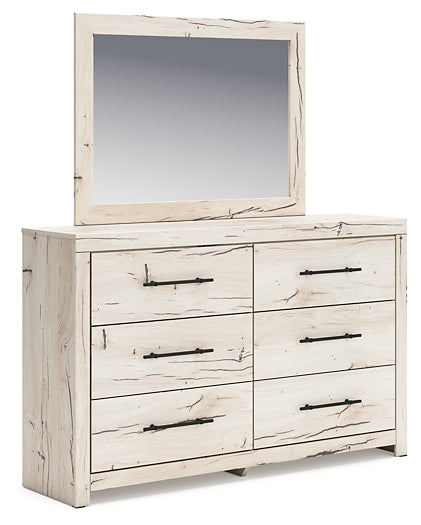 Lawroy Queen Panel Bed with Mirrored Dresser, Chest and Nightstand