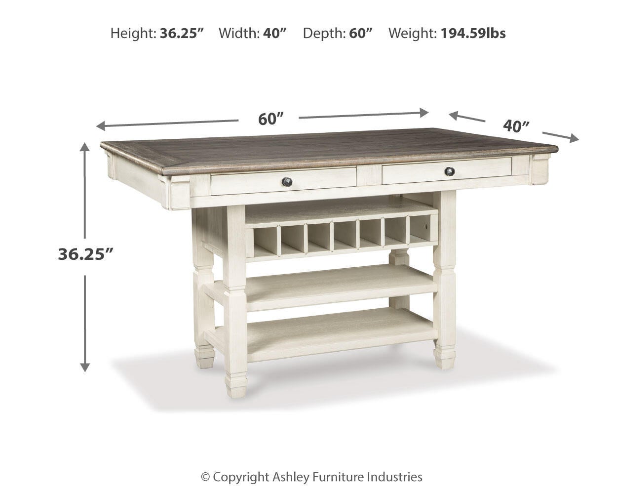Bolanburg RECT Dining Room Counter Table