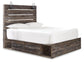 Drystan Queen Panel Bed with 4 Storage Drawers, Dresser, Mirror, Chest and Nightstand