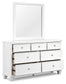 Fortman King Panel Bed with Mirrored Dresser