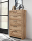 Hyanna King Panel Bed, Dresser, Mirror, Chest and Nightstand