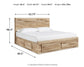 Hyanna Queen Panel Storage Bed with 2 Under Bed Storage Drawer, Dresser and Mirror