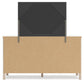 Cadmori Queen Upholstered Panel Bed with Mirrored Dresser and Nightstand