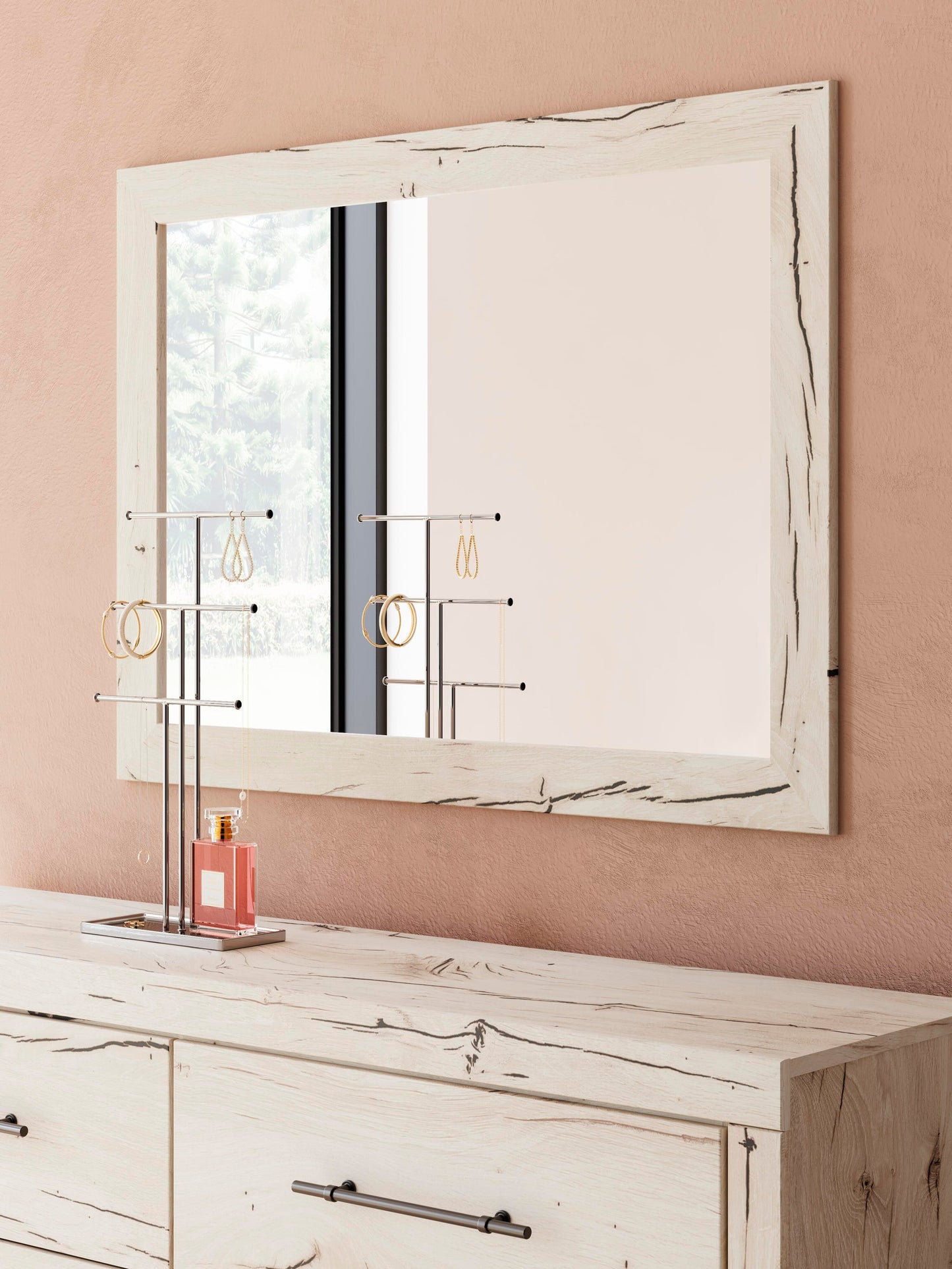 Lawroy Queen Panel Bed with Storage, Dresser and Mirror