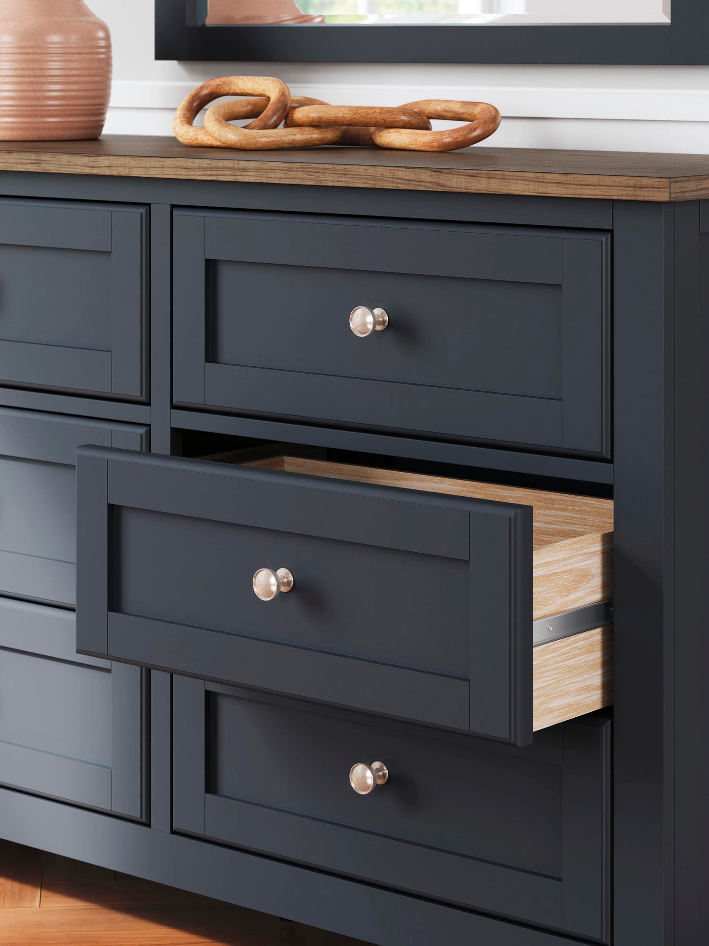 Landocken Full Panel Bed, Dresser and Mirror