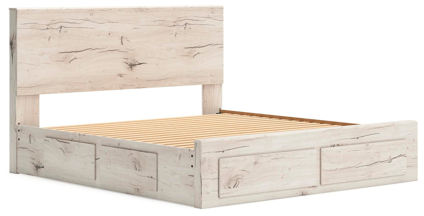 Lawroy King Panel Storage Bed, Dresser, Mirror, Chest and Nightstand