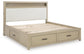Calmoro King Bookcase Bed with Mirrored Dresser
