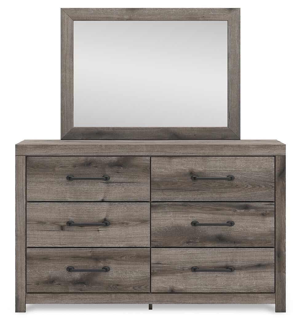 Graystorm Full Panel Storage Bed, Dresser and Mirror