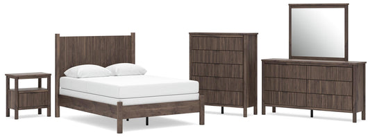 Pamytta Full Panel Bed, Dresser, Mirror, Chest and Nightstand