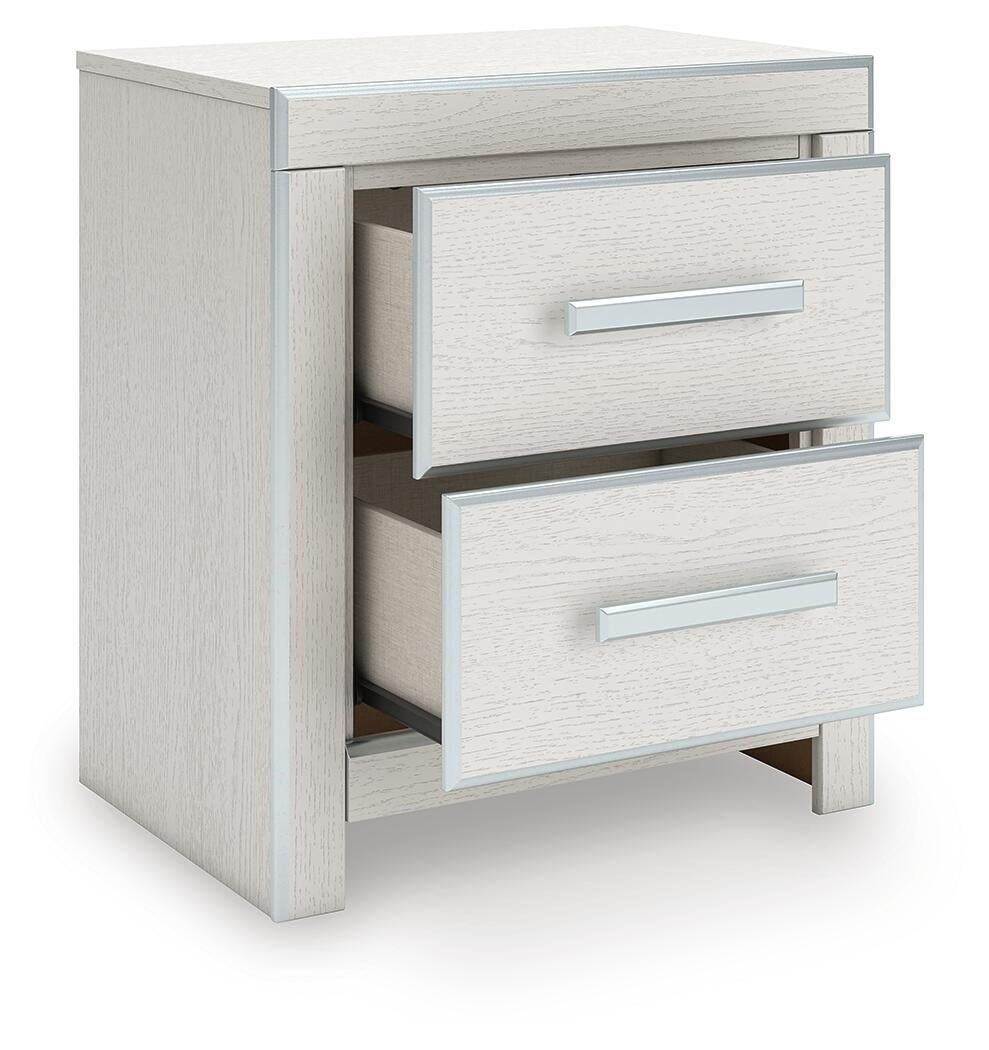 Zuraleus King Upholstered Panel Platform Bed, Dresser, Mirror, Chest and Nightstand
