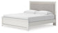 Zuraleus King Upholstered Panel Platform Bed, Dresser and Mirror