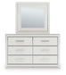 Zuraleus Queen Upholstered Panel Platform Bed, Dresser and Mirror