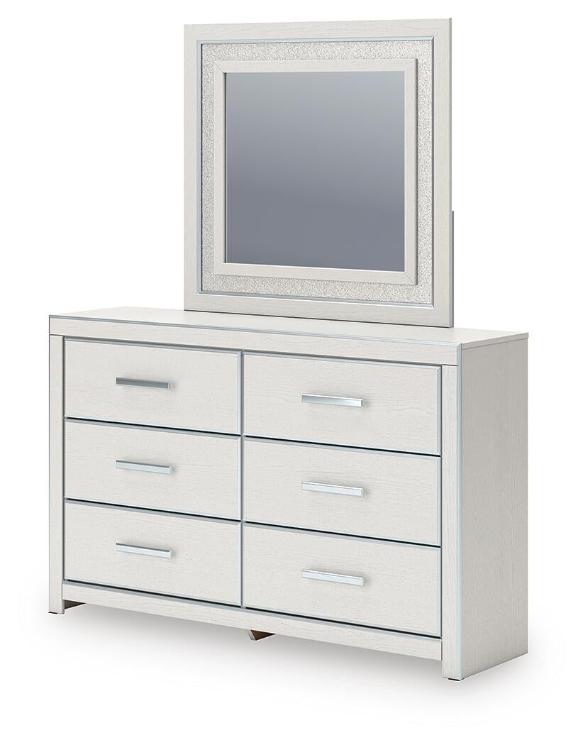 Zuraleus Queen Upholstered Bed, Dresser, Mirror and Nightstand