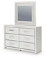 Zuraleus King Upholstered Panel Platform Storage Bed, Dresser, Mirror and Nightstand