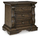 Maylee California King Canopy Bed, Dresser, Mirror and Nightstand