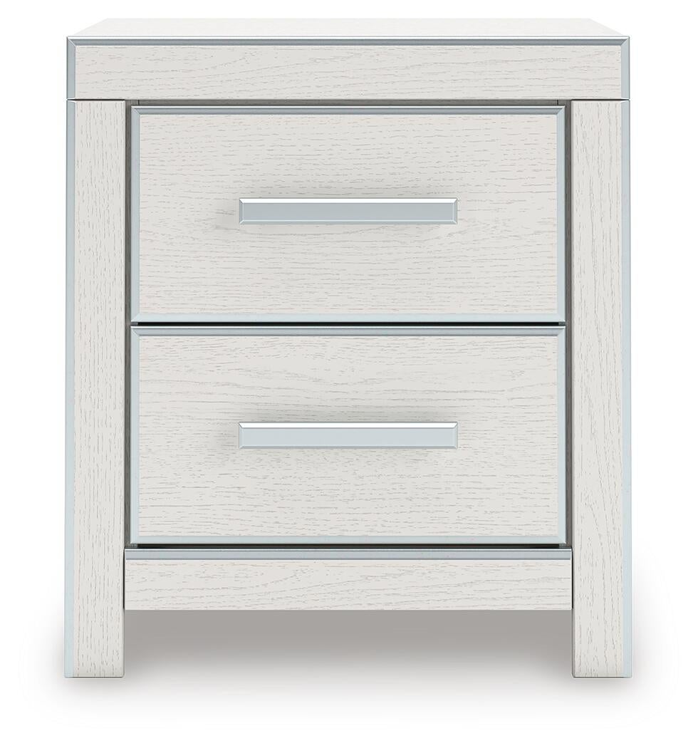 Zuraleus King Upholstered Panel Platform Bed, Dresser, Mirror and Nightstand