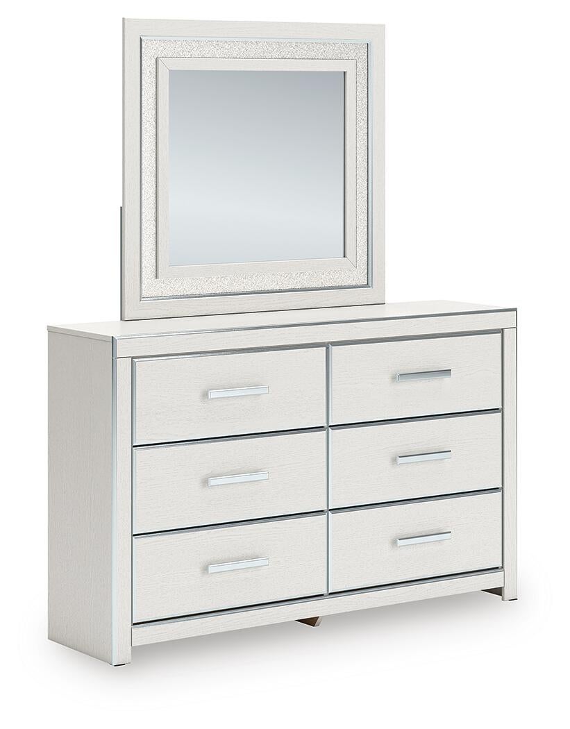 Zuraleus California King Upholstered Bed, Dresser, Mirror and Nightstand