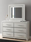 Zuraleus California King Upholstered Bed, Dresser, Mirror and Nightstand
