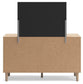 Cielden Queen Upholstered Bed with Roll Slats, Dresser, Mirror, Chest and Nightstand