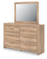 Kinlanni King Upholstered Platform Bed, Dresser, Mirror and Nightstand