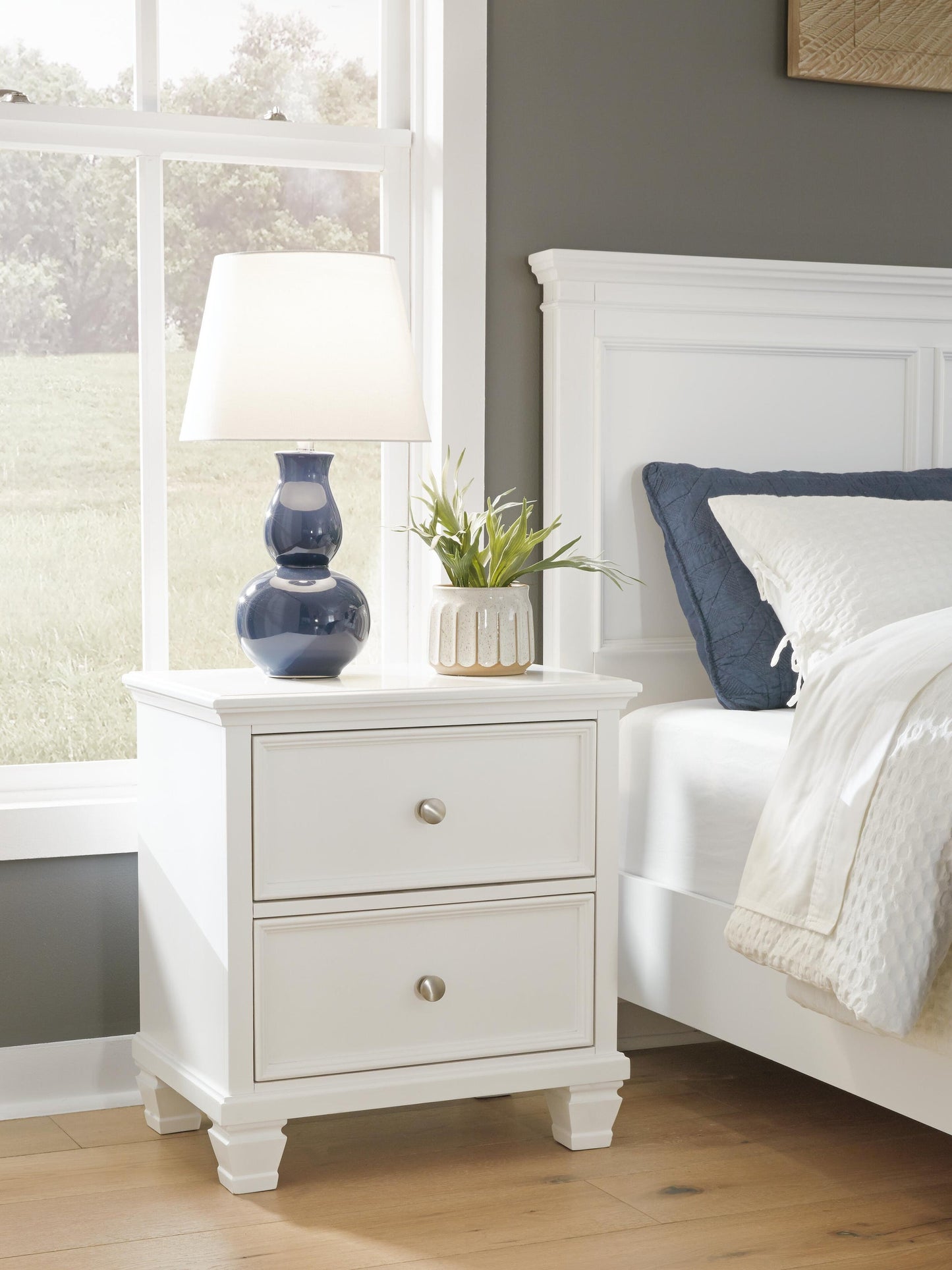 Fortman Queen Panel Storage Bed with Mirrored Dresser and Nightstand
