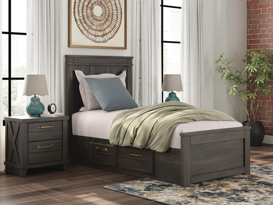 Vonitta Bay Twin Panel Bed with Storage