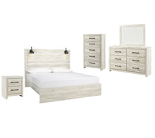 Load image into Gallery viewer, Cambeck Queen Panel Bed with Mirrored Dresser, Chest and Nightstand
