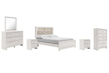 Load image into Gallery viewer, Altyra Queen Panel Bookcase Bed with Mirrored Dresser, Chest and 2 Nightstands
