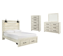 Load image into Gallery viewer, Cambeck  Panel Bed With 2 Storage Drawers With Mirrored Dresser And Chest
