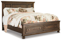 Load image into Gallery viewer, Flynnter Queen Panel Bed with 2 Storage Drawers with Mirrored Dresser, Chest and Nightstand
