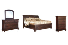 Load image into Gallery viewer, Porter Queen Sleigh Bed with Mirrored Dresser and Chest
