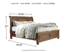 Load image into Gallery viewer, Flynnter Queen Sleigh Bed with 2 Storage Drawers with Dresser with Dresser
