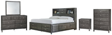Load image into Gallery viewer, Caitbrook Queen Storage Bed with 8 Storage Drawers with Mirrored Dresser, Chest and Nightstand
