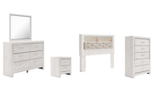 Load image into Gallery viewer, Altyra Queen Bookcase Headboard with Mirrored Dresser, Chest and Nightstand
