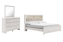 Load image into Gallery viewer, Altyra King Panel Bookcase Bed with Mirrored Dresser
