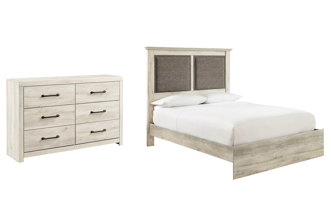 Cambeck Queen Upholstered Panel Bed with Dresser