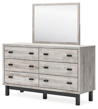 Load image into Gallery viewer, Vessalli Queen Panel Bed with Mirrored Dresser and Nightstand

