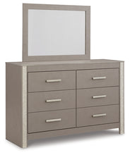 Load image into Gallery viewer, Surancha Queen Panel Bed with Mirrored Dresser and Chest
