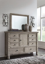 Load image into Gallery viewer, Harrastone California King Panel Bed with Mirrored Dresser, Chest and 2 Nightstands
